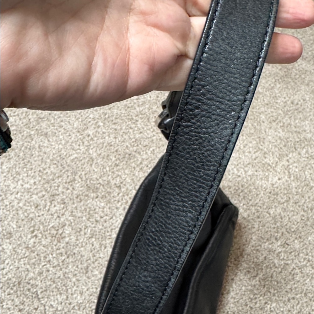 MILA PAOLI Classic Black Fine Leather Shoulder Bag Made In Italy - Picture 7 of 13